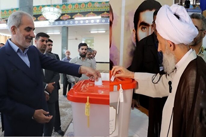 عکس | حضور نماینده ولی فقیه و استاندار مازندران در پای صندوق رأی