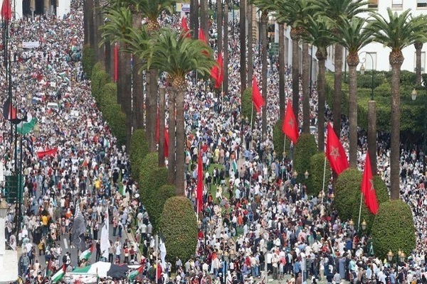 تظاهرات گسترده مردم مراکش در حمایت از فلسطین