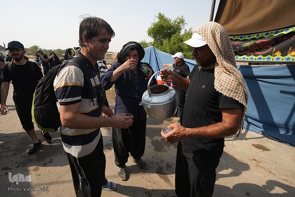 پیاده روی اربعین حسینی در منطقه طریق العلما و زرگه نجف به کربلا