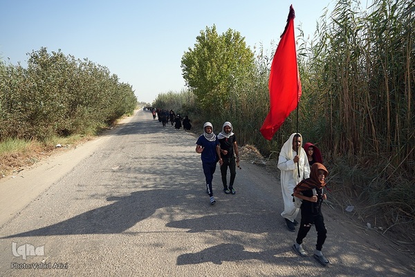 پیاده روی اربعین حسینی در منطقه طریق العلما و زرگه نجف به کربلا