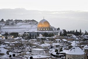 Il neige sur la mosquée Al-Aqsa